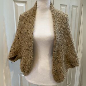 Dillards Italy Alpaca Blend Shrug in Beige Tweed NWT All size